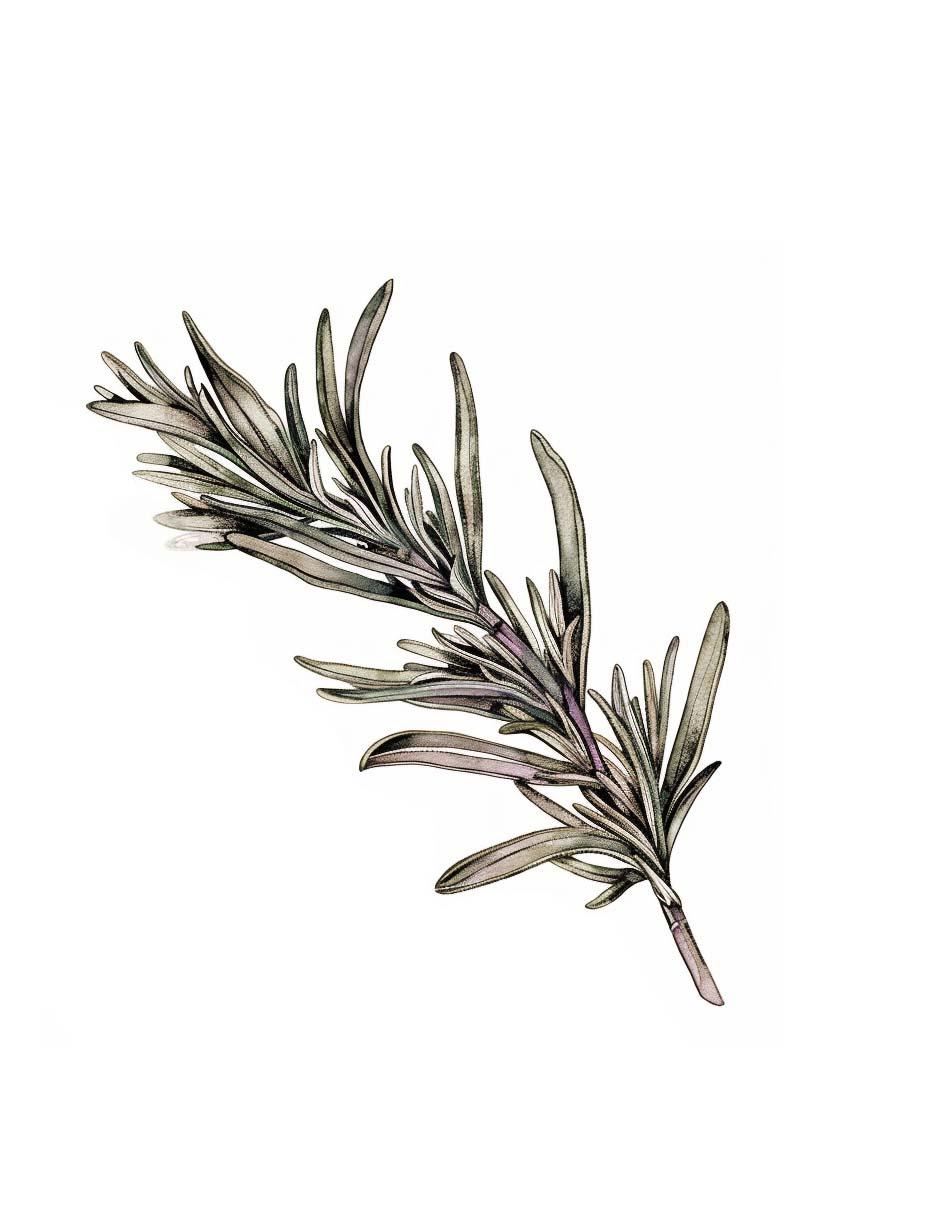 Illustration of a rosemary leaf